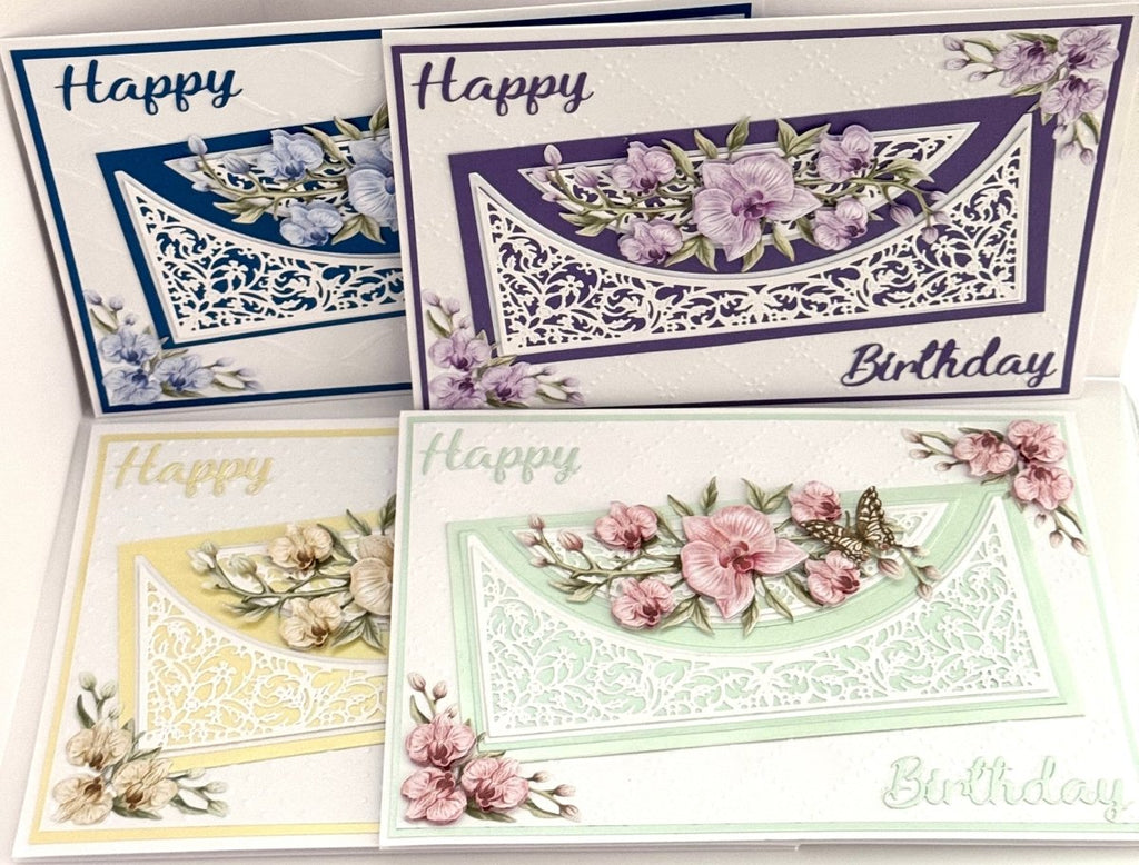 Luxury Handmade Orchid Letter Birthday Card | Beautiful 3D Flower Card for Her | Various colours 