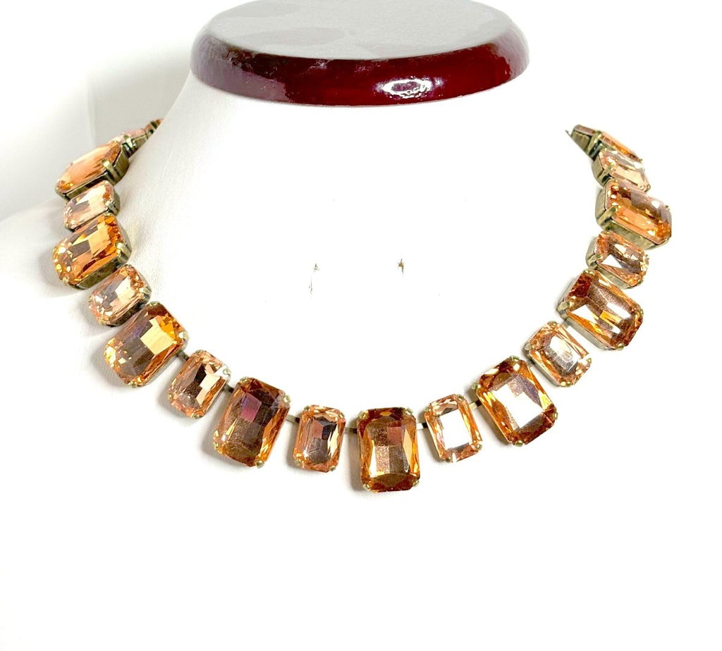 Rose Peach Georgian Collet Necklace - Anna Wintour Style - Statement Choker