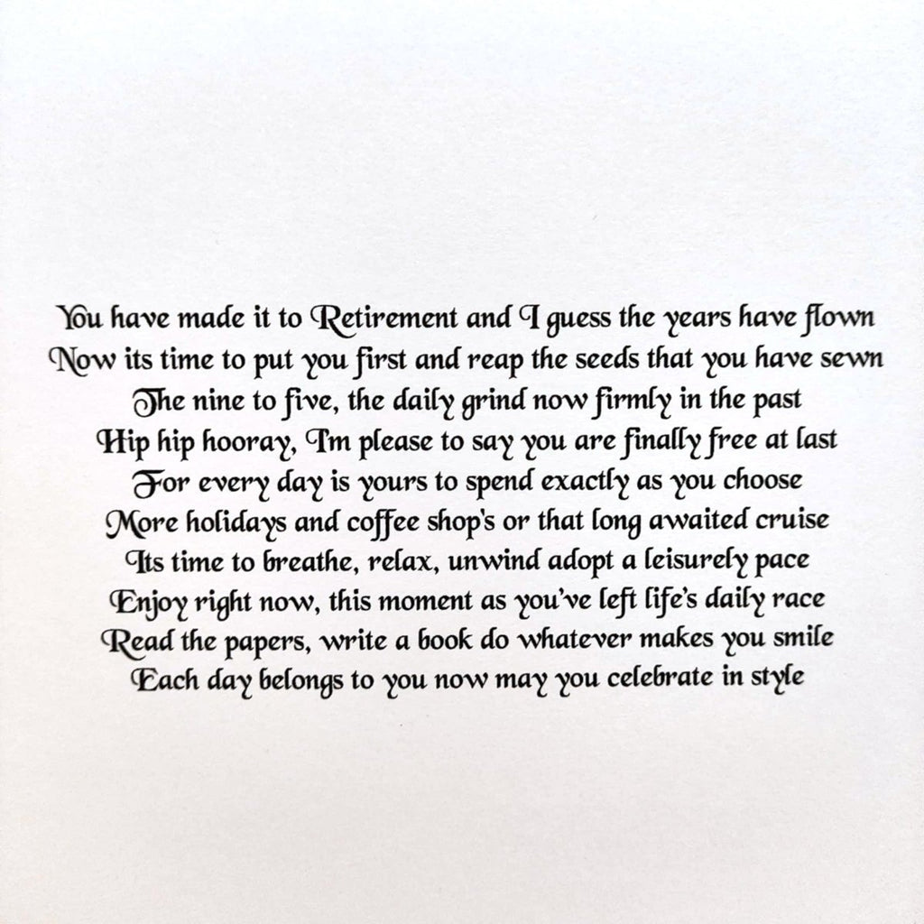 Luxury Handmade Retirement Card | Enjoy Retirement by the Sea