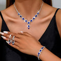 Sapphire Blue Crystal Necklace Bracelet and Earrings Set | Wedding Jewellery | Bridal Accessories