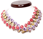 Ice Red Purple Crystal Georgian Collet Necklaces | Statement Choker | Anna Wintour Style