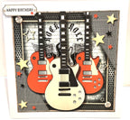 Luxury Handmade Birthday Card for Him | Rock and Roll Triple Guitar| Music Lovers