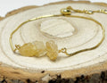 Yellow Citrine Gold Plated Slider Bracelet | Natural Stone | November Birthstone Gift