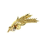 Crystal Pearl Wheat Brooch | Crystal Ears of Wheat Pin | Sparkly Jacket Pin