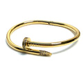 Gold Plated CZ Crystal Nail Bangle