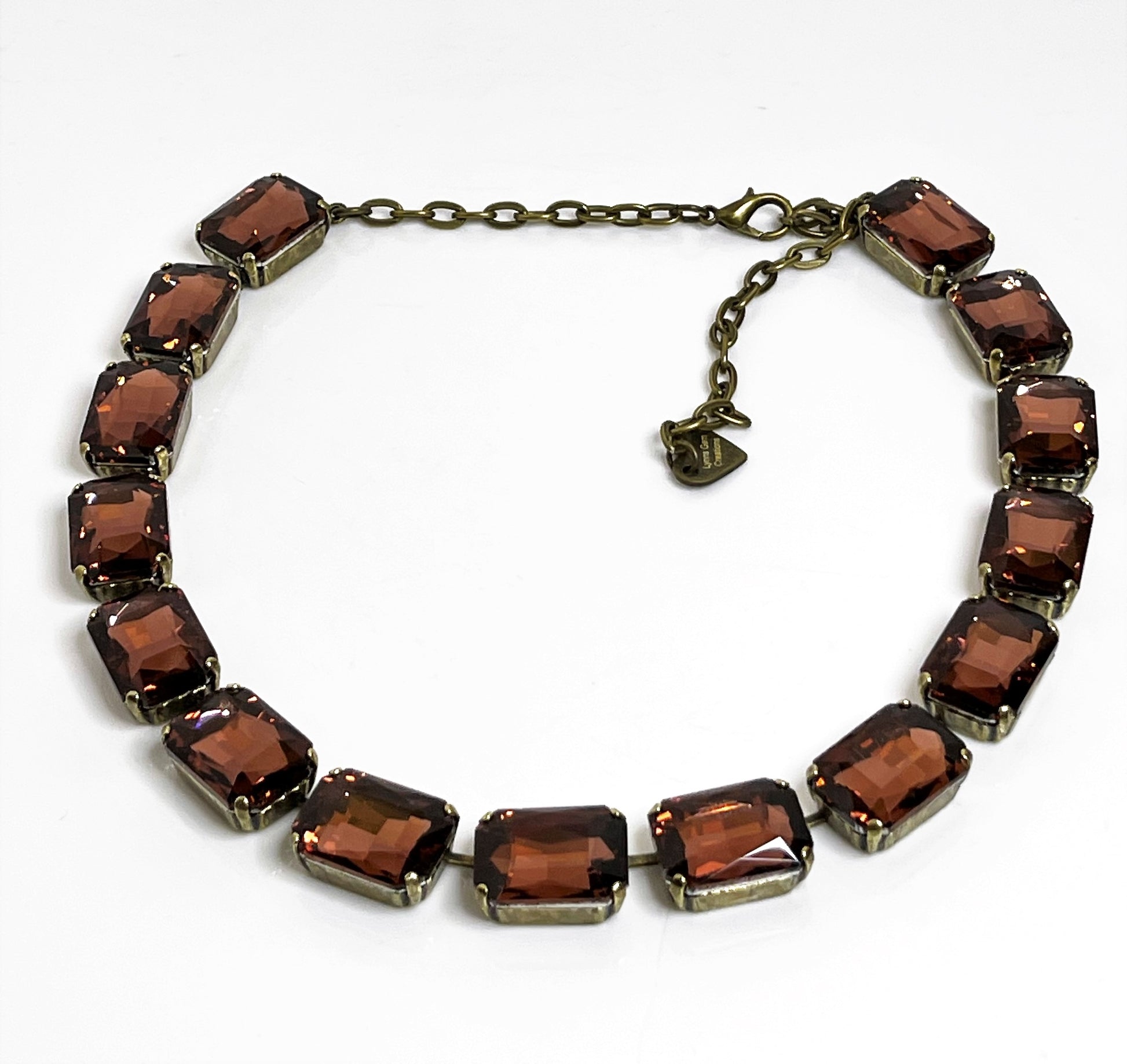 Wine Peach Ombre Crystal Chokers | Anna Wintour Style | Golden Shadow Riviere Necklace