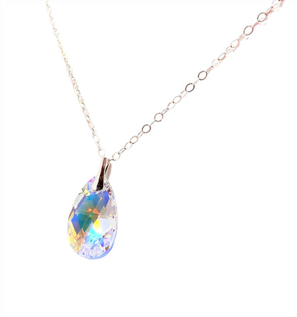 Clear AB Premium Crystal Pendant | Rainbow Teardrop Pendant | Crystal Jewellery