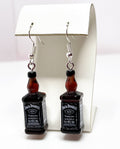 Whiskey Bottle Earrings | Silver Plated Sterling Silver | Quirky Alchohol Drops
