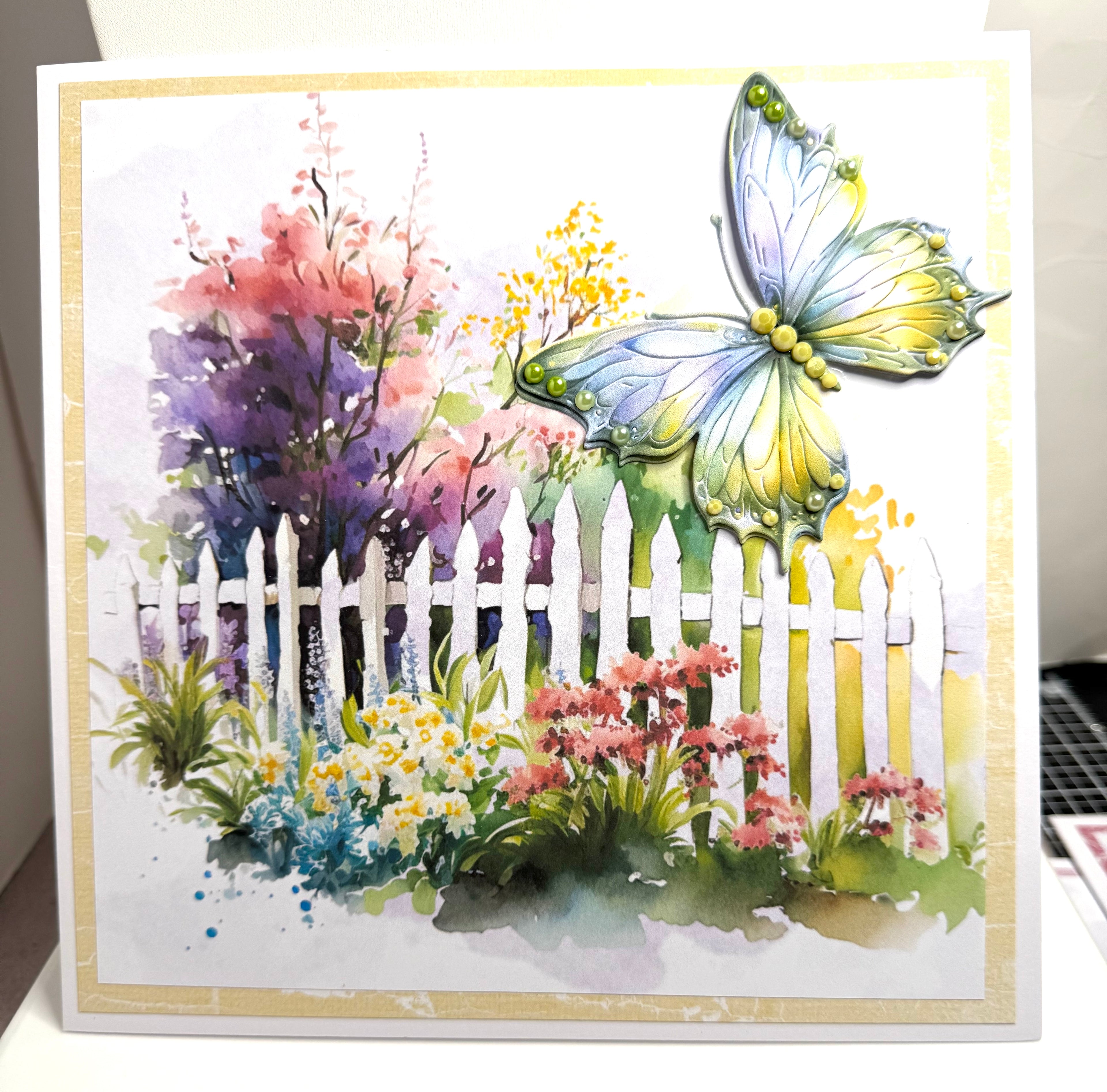 Luxury Handmade 3D Birthday Card | Butterflies in The Garden