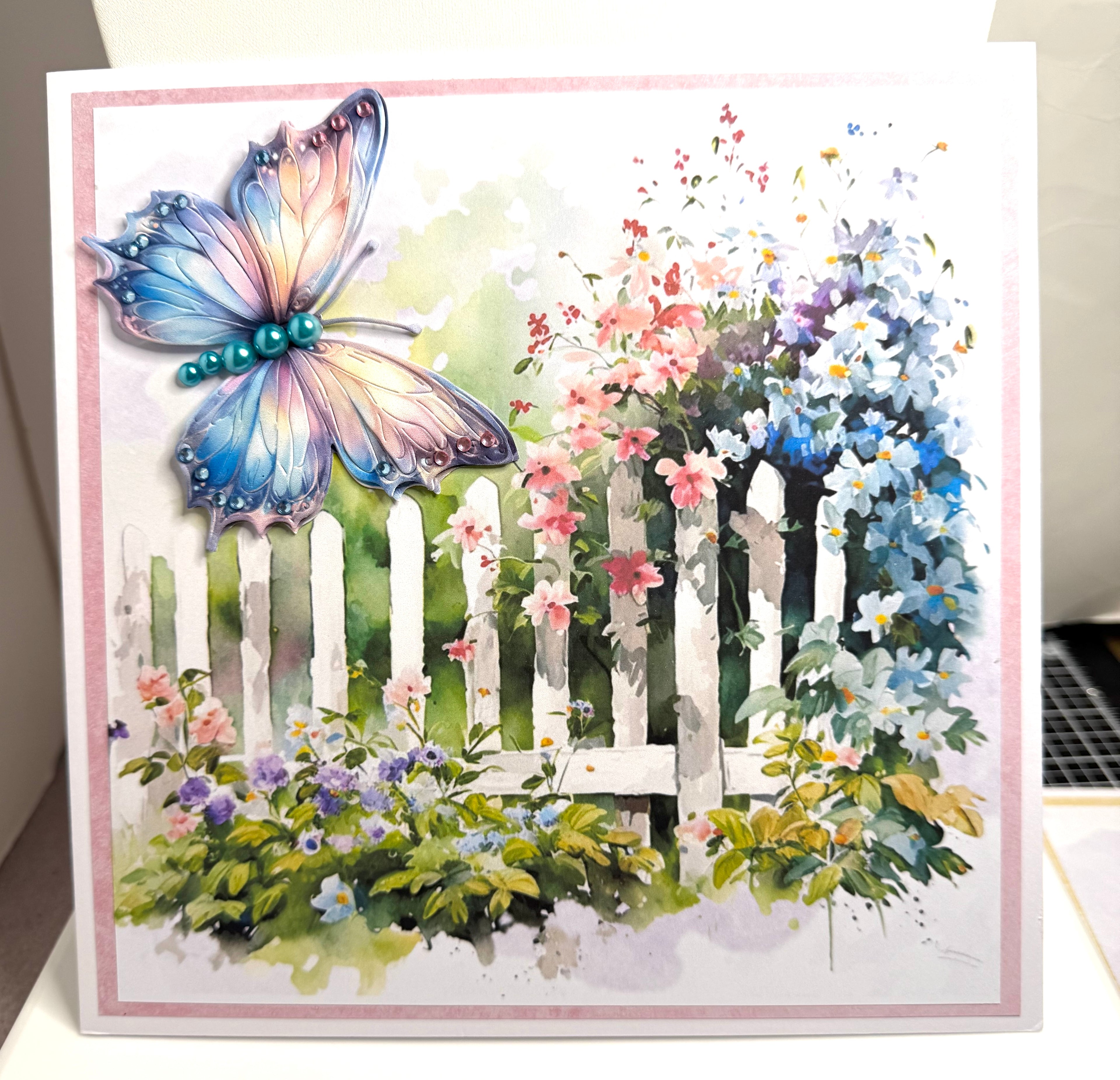 Luxury Handmade 3D Birthday Card | Butterflies in The Garden