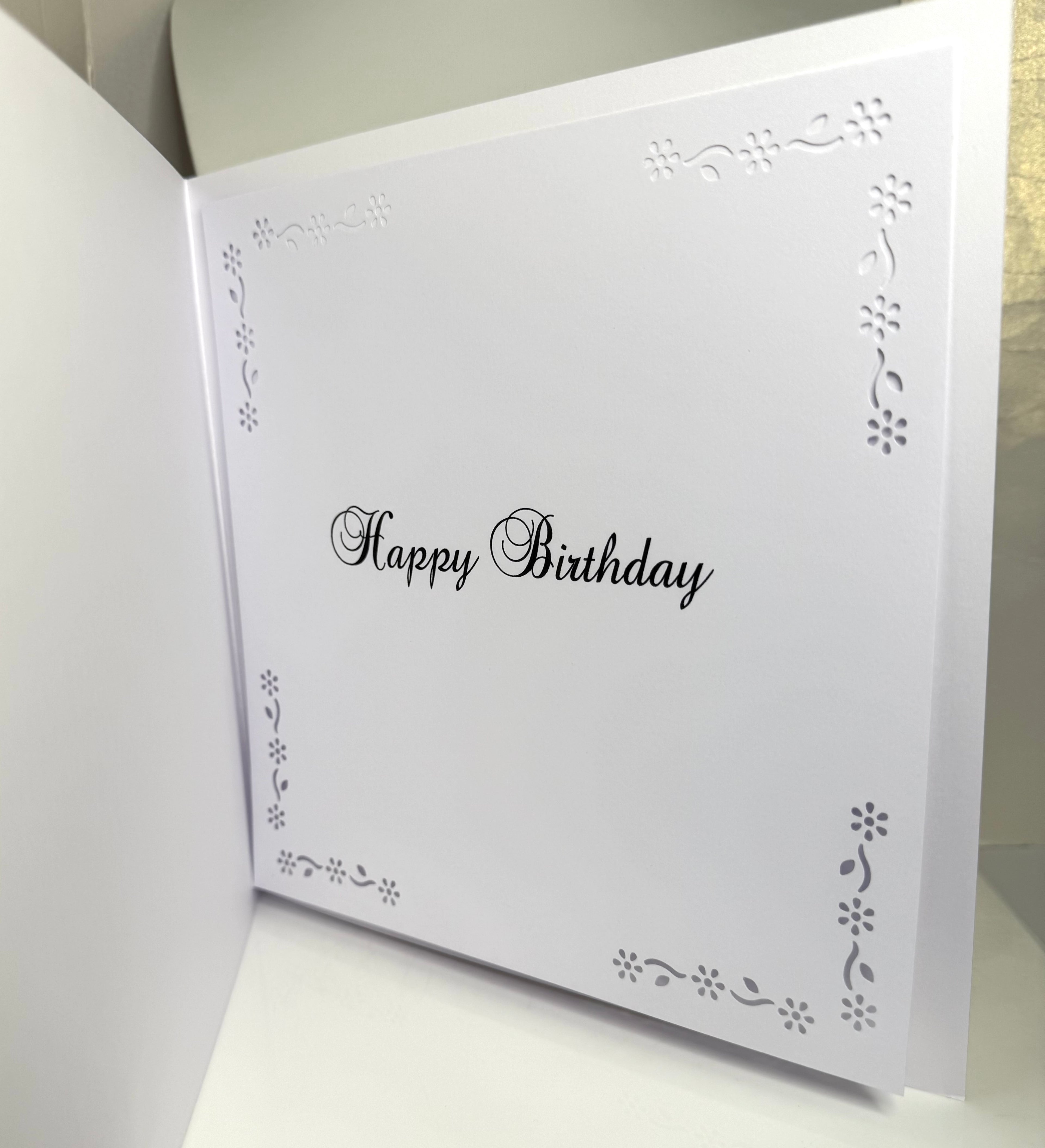 Luxury Handmade 3D Style Birthday Card for Mum | Flowers with a Scroll