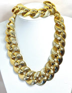 Exaggerated Gold Chain Necklace with Bracelet | Gold Plated Statement Choker