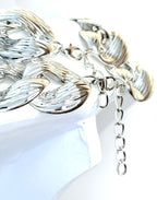 Extra Large Silver Chain Necklace with Bracelet | Silver Plated Statement Choker
