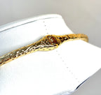 Gold Textured Choker with Peach Rose with Flower Stem | Y Necklace | Gold Plated Statement Choker