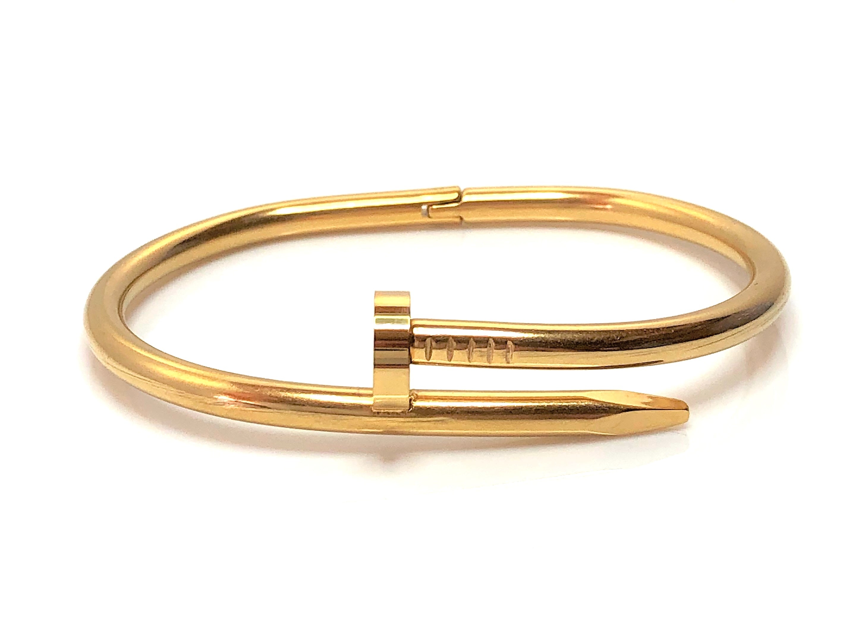 Gold Plated Nail Bangle