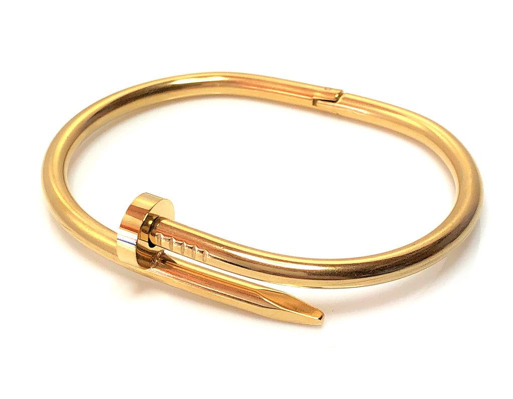 Gold Plated Nail Bangle