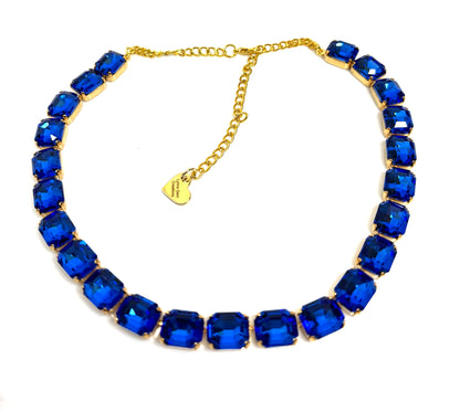 Sapphire Clear Anna Wintour Style Necklaces | Georgian Collet Crystal Choker | Riviere Necklace | Statement Jewellery