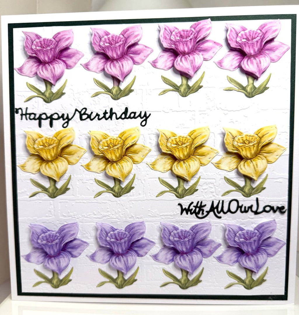 Luxury Handmade 3D Style Birthday Card | Daffodils