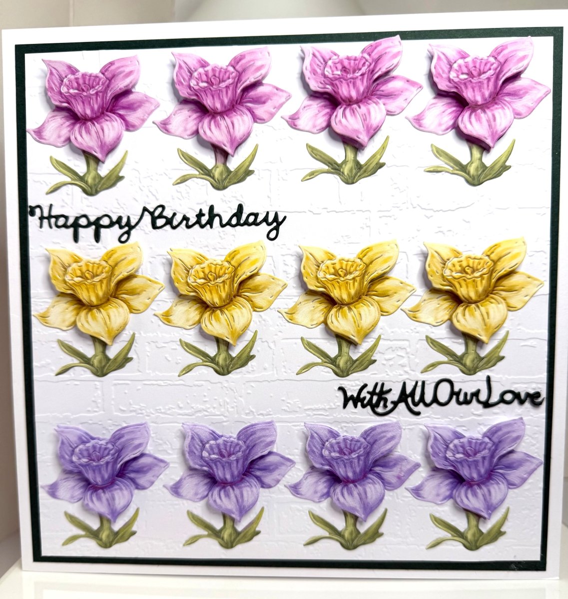 Luxury Handmade 3D Style Birthday Card | Daffodils