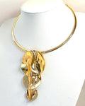 Large Chunky Liquid Gold Plated Choker | Lightweight & Bold | Abstract Jewelry