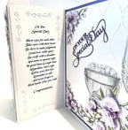 Luxury Handmade Engagement/Wedding Card | Champagne with Wedding Flutes | Keepsake Card