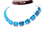 Aquamarine Sapphire Crystal Necklace | Georgian Collet | Vintage Statement Choker