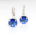 Sapphire Austrian Crystal Earrings | Sparkly Blue Crystal Drops | Silver Plated