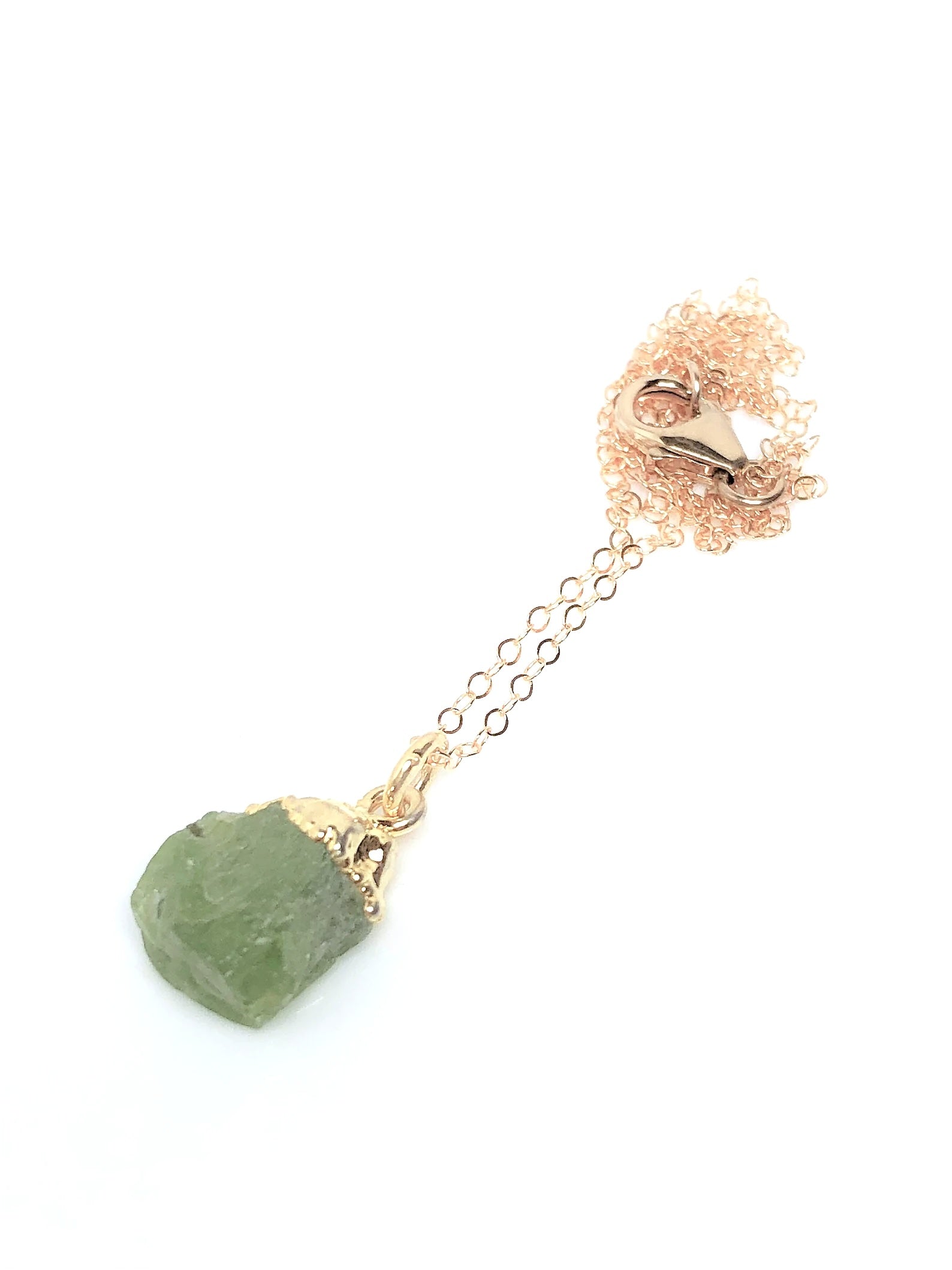 Raw Peridot Green Necklace Gold Filled, Raw Green Nugget Pendant, Natural Stone, Minimalist Crystal Necklace, Freeform Gemstone, Gifts For Women