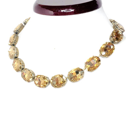 Champagne Crystal Georgian Collet Chokers | Statement Necklaces | Anna Wintour Style