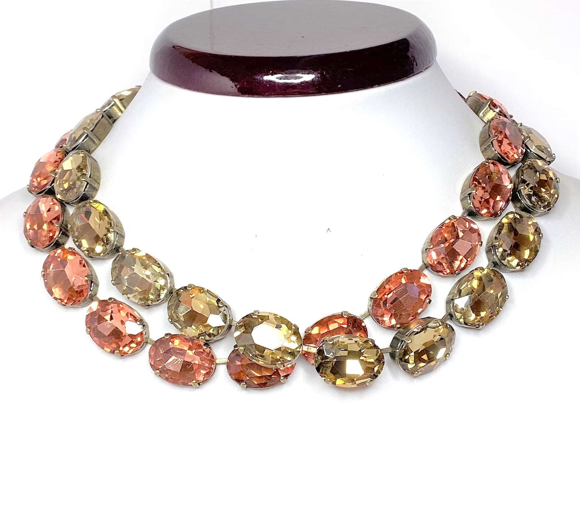 Champagne Crystal Georgian Collet Chokers | Statement Necklaces | Anna Wintour Style