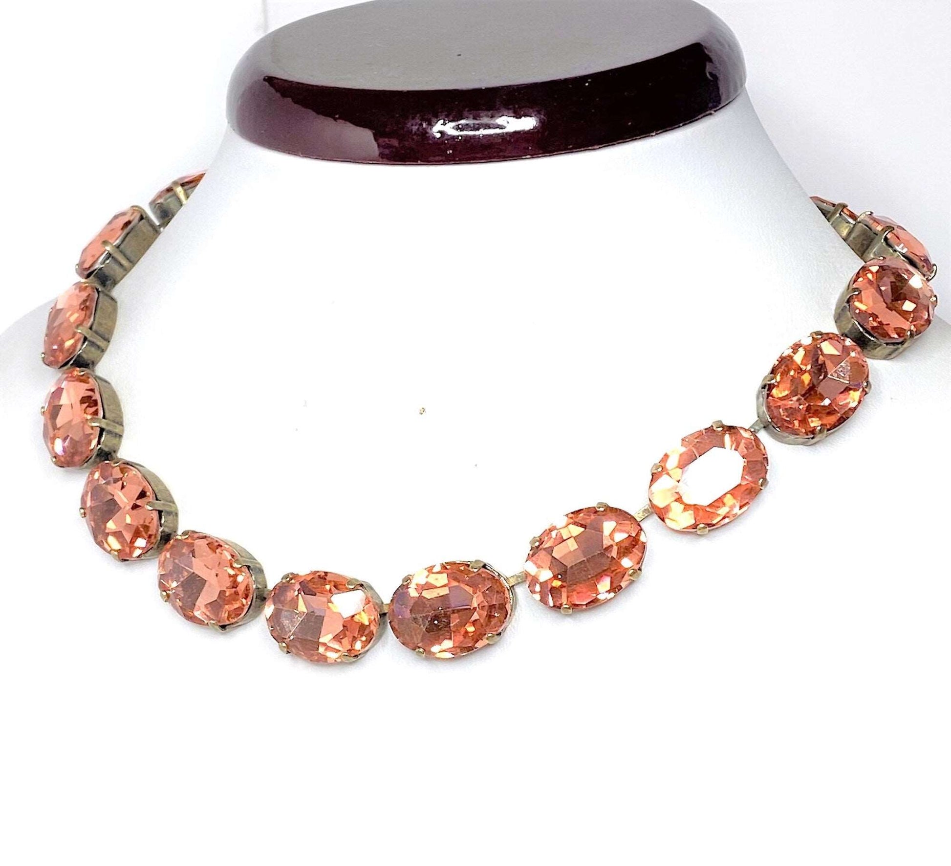 Champagne Crystal Georgian Collet Chokers | Statement Necklaces | Anna Wintour Style