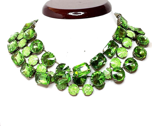 Peridot Georgian Collet Chokers | Anna Wintour Style | Mint Green Riviere Necklaces