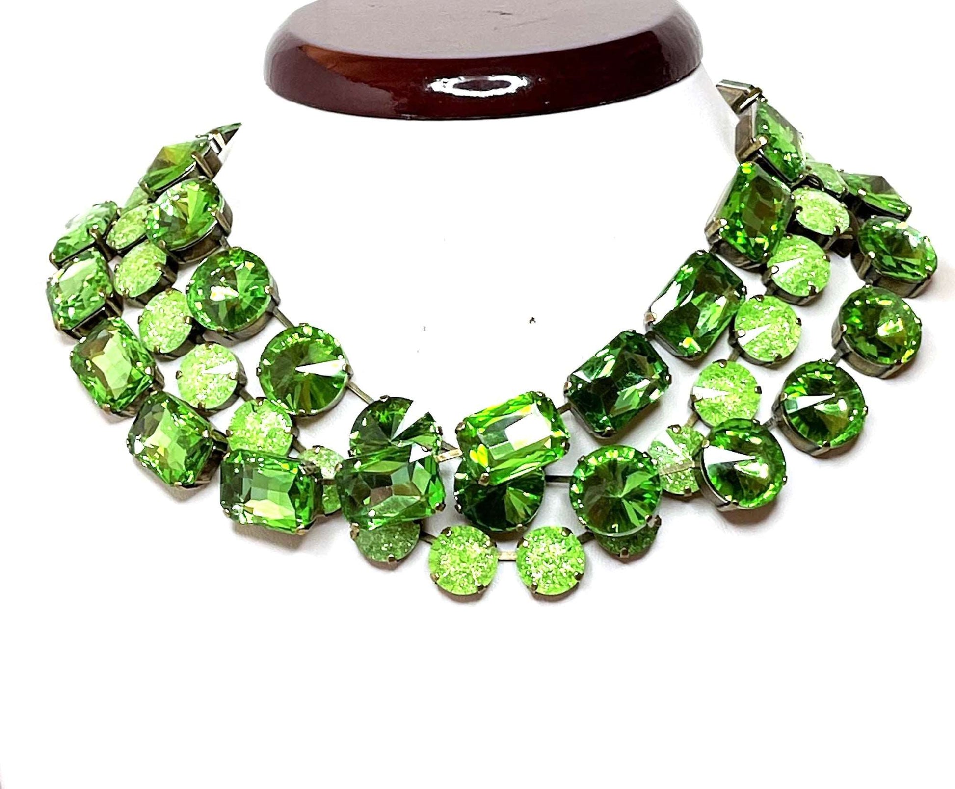 Peridot Georgian Collet Chokers | Anna Wintour Style | Mint Green Riviere Necklaces