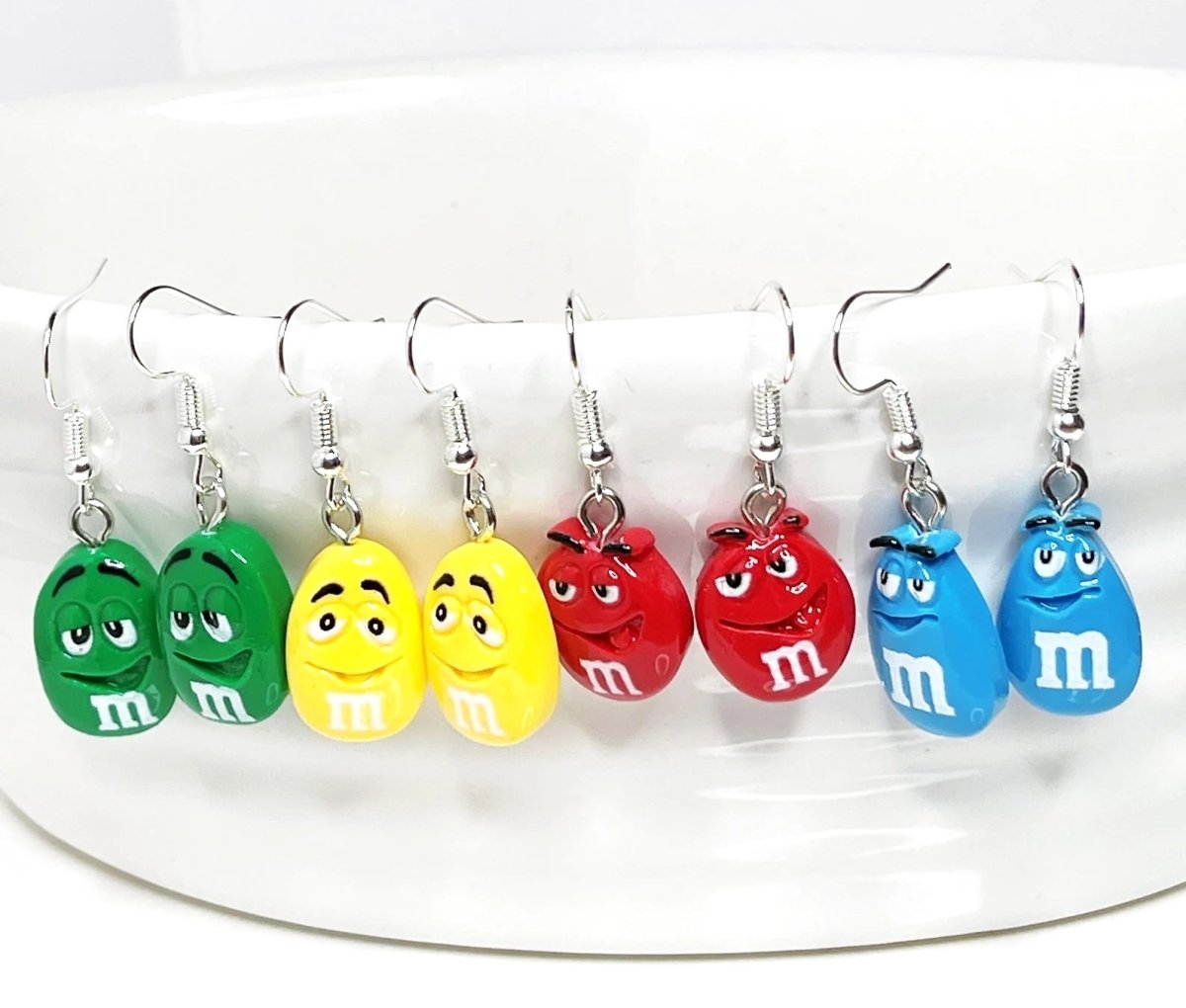 Funny Face Sweet Charm Earrings | Silver Plated | Sterling Silver | Fun Candy Earrings