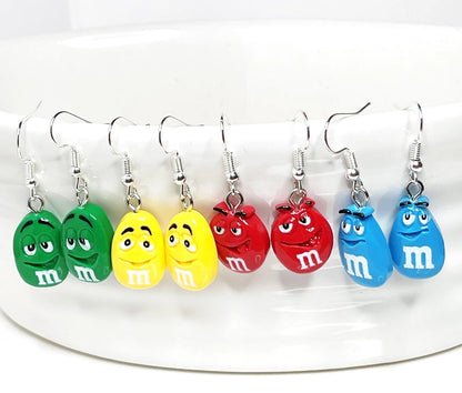 Funny Face Sweet Charm Earrings | Silver Plated | Sterling Silver | Fun Candy Earrings