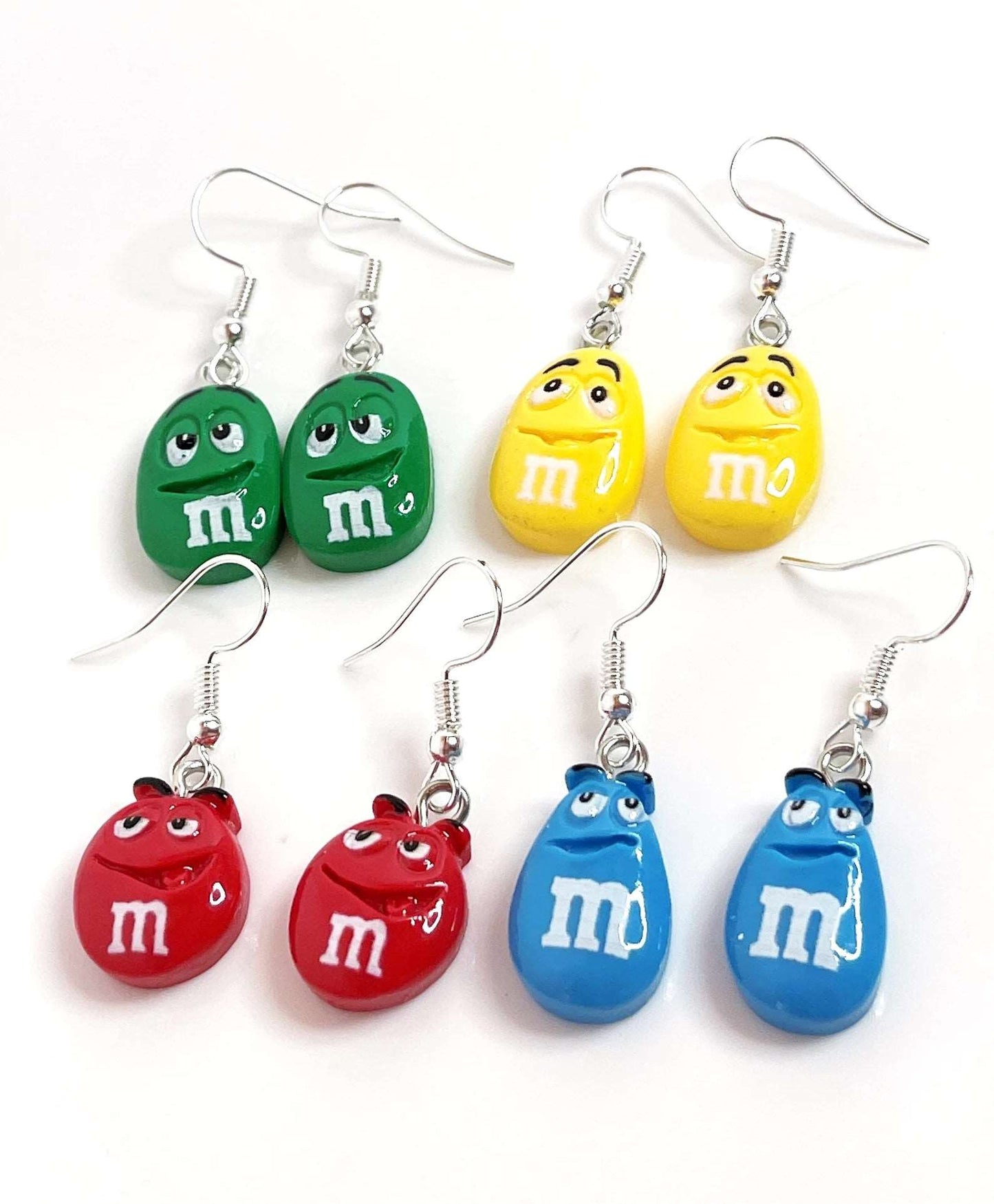 Funny Face Sweet Charm Earrings | Silver Plated | Sterling Silver | Fun Candy Earrings