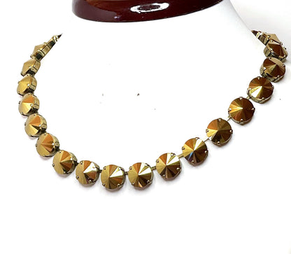 Gold Georgian Collet Necklace | Yellow Statement Crystal Choker | Anna Wintour Style