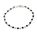 Minimalist Black Crystal and Pearl Bracelet | Dainty Tennis Bracelet