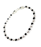Minimalist Black Crystal and Pearl Bracelet | Dainty Tennis Bracelet