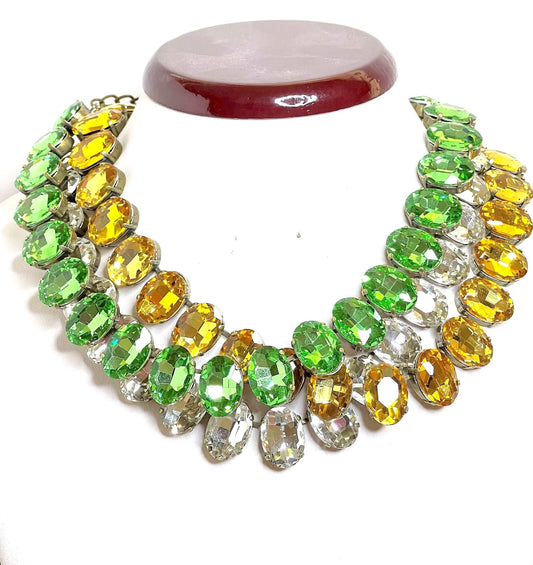 Perdiot Yellow Georgian Collet Chokers | Anna Wintour Style | Riviere Necklace