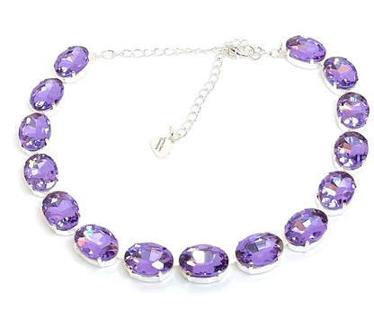 Violet Georgian Collet Crystal Chokers, Anna Wintour Style, Statement Necklace