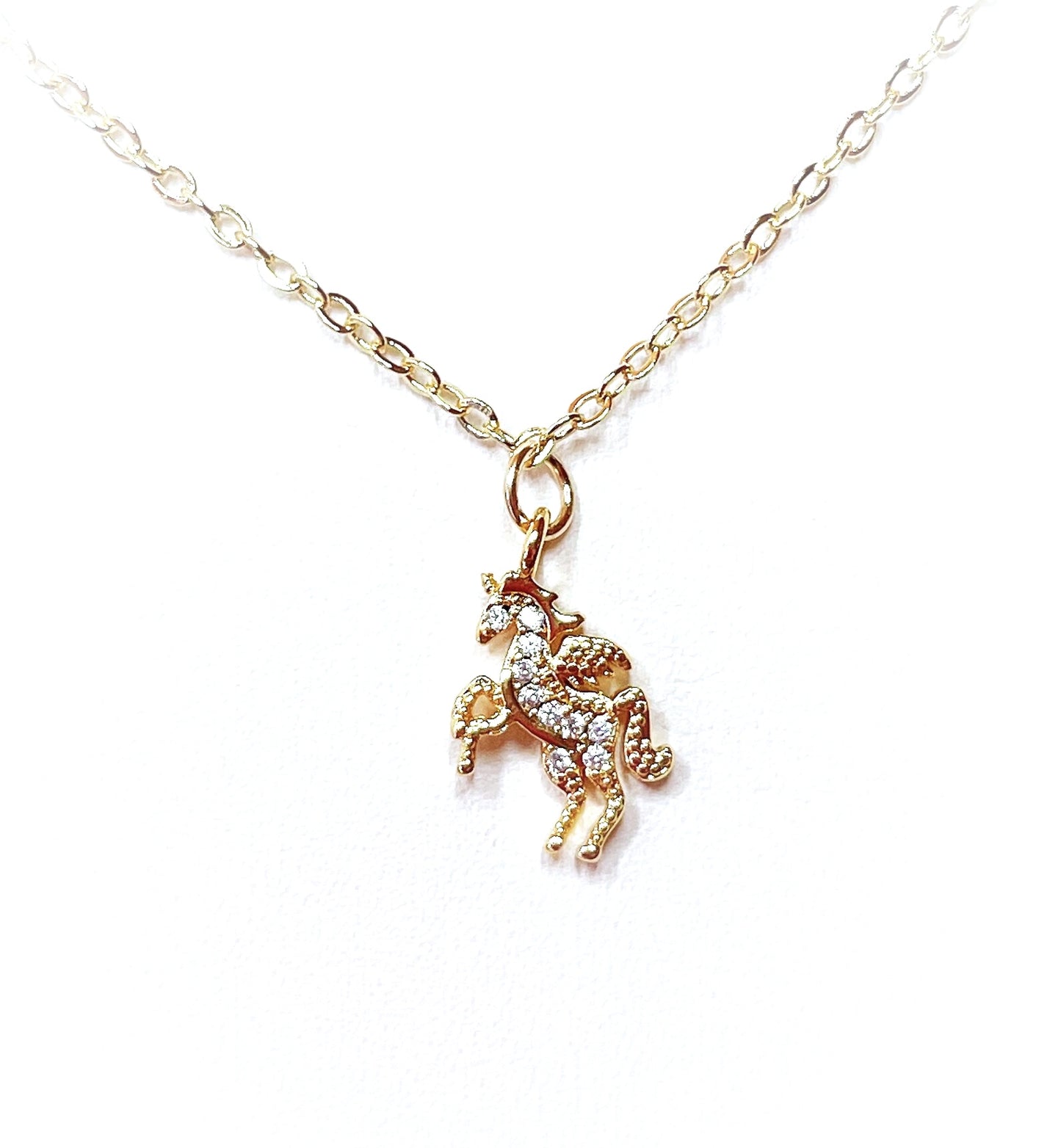xGold Unicorn Crystal Necklace | Dainty Jewellery | 4kt Gold Filled | Fantasy Lovers Jewelry