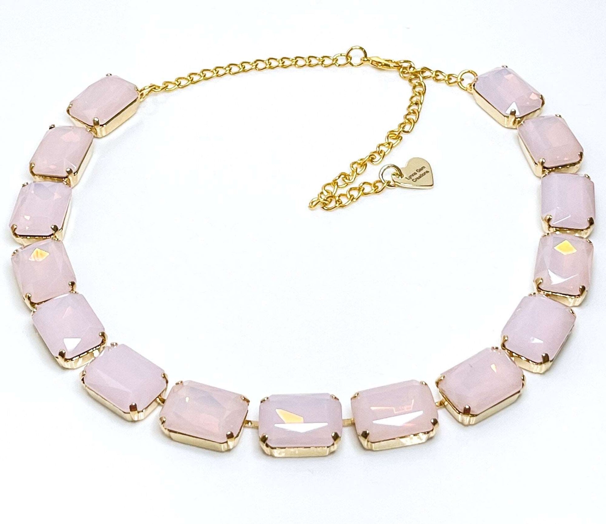 Clear AB Pink Opal Crystal Necklaces | Wedding Jewellery | Statement Crystal Chokers