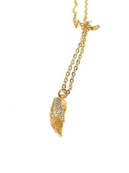 Gold Leaf Crystal Necklace | Dainty Leaf Charm Jewelry | Gold Filled | Minimalist Pendant