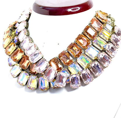 Pink Peach Georgian Collet Necklaces | Anna Wintour Style | Paradishe Shine Riviere Necklace