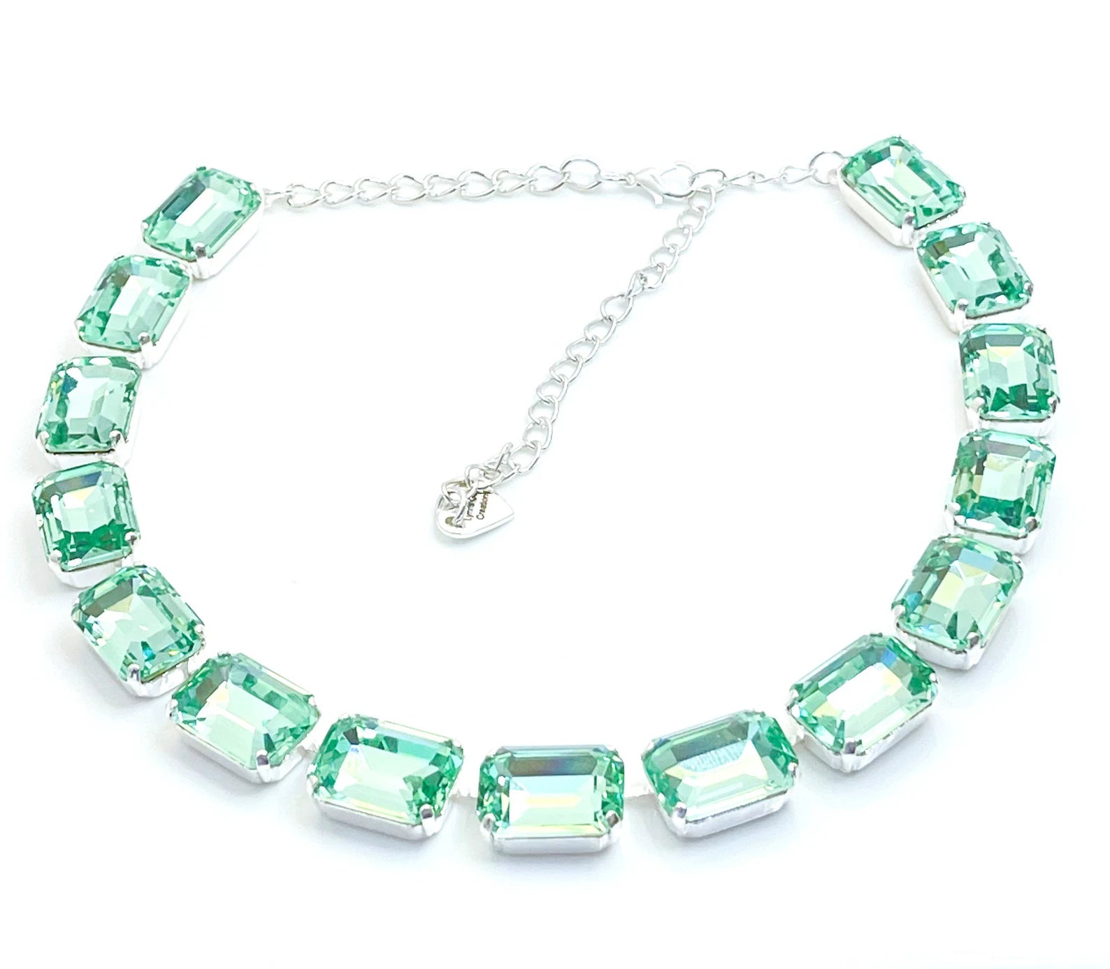 Peridot Green Georgian Collet Necklaces | Anna Wintour Style | Mint Riviere Necklace