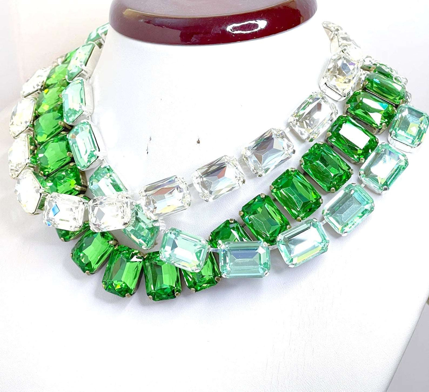 Peridot Green Georgian Collet Necklaces | Anna Wintour Style | Mint Riviere Necklace