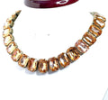 Rose Peach Crystal Necklace | Anna Wintoue Style | Peach Georgian Collet Statement Choker