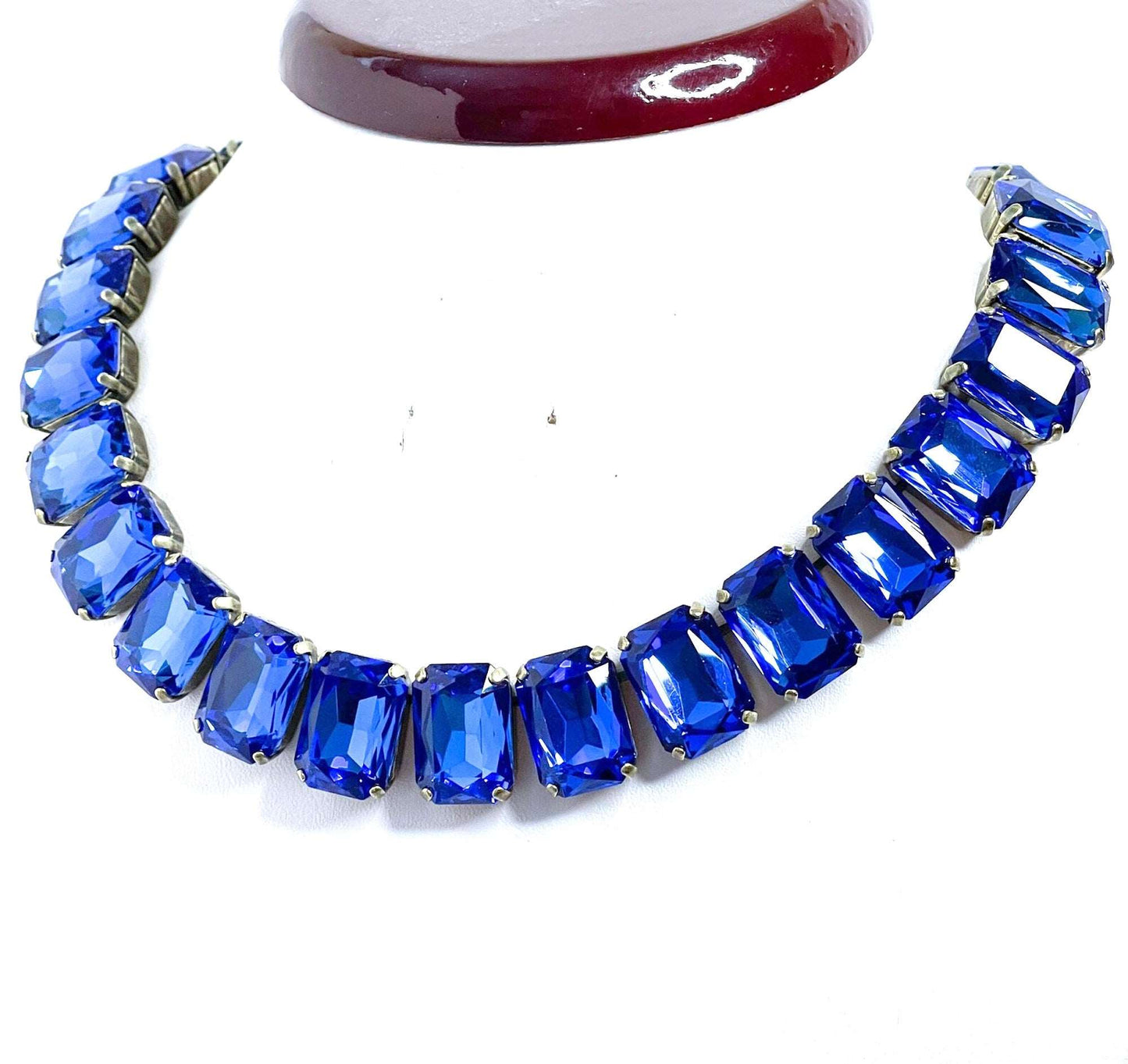 Sapphire Georgian Collet Necklace | Crystal Choker | Anna Wintour Style | Blue Riviere Necklace