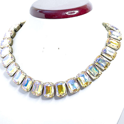 Clear AB Georgian Collet Necklace | Crystal Choker | Anna Wintour Style | Riviere Necklace